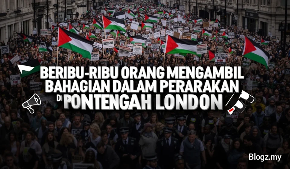 Beribu-ribu orang mengambil bahagian dalam perarakan pro-Palestin di tengah London