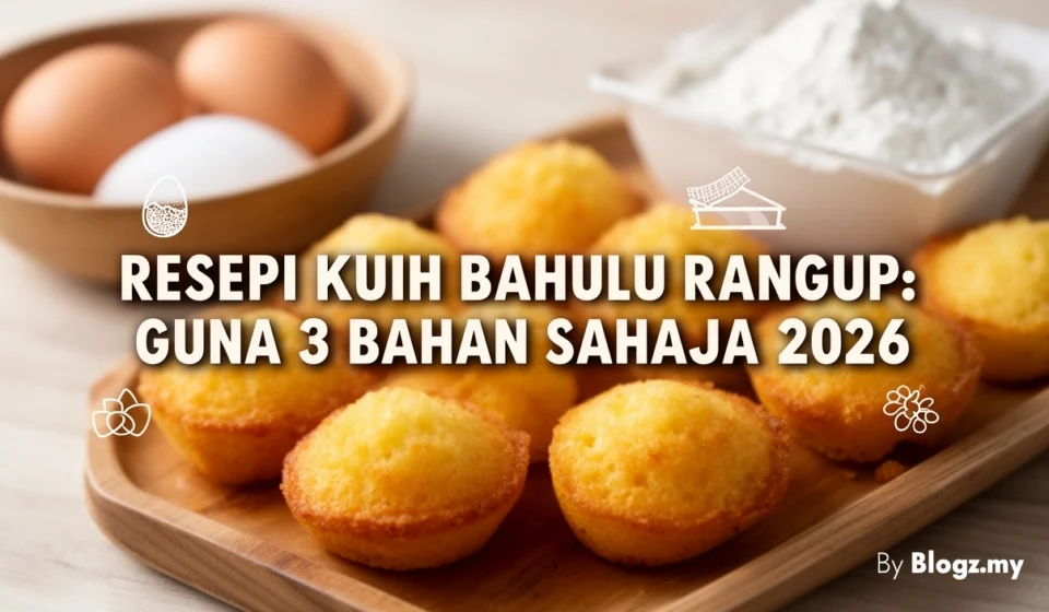 Resepi Kuih Bahulu Rangup: Guna 3 Bahan Sahaja 2026