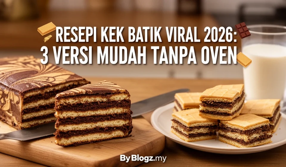 Resepi Kek Batik Viral 2026: 3 Versi Mudah Tanpa Oven