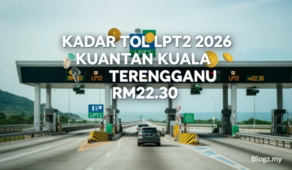Kadar Tol LPT2 2026 Kuantan Kuala Terengganu RM22.30