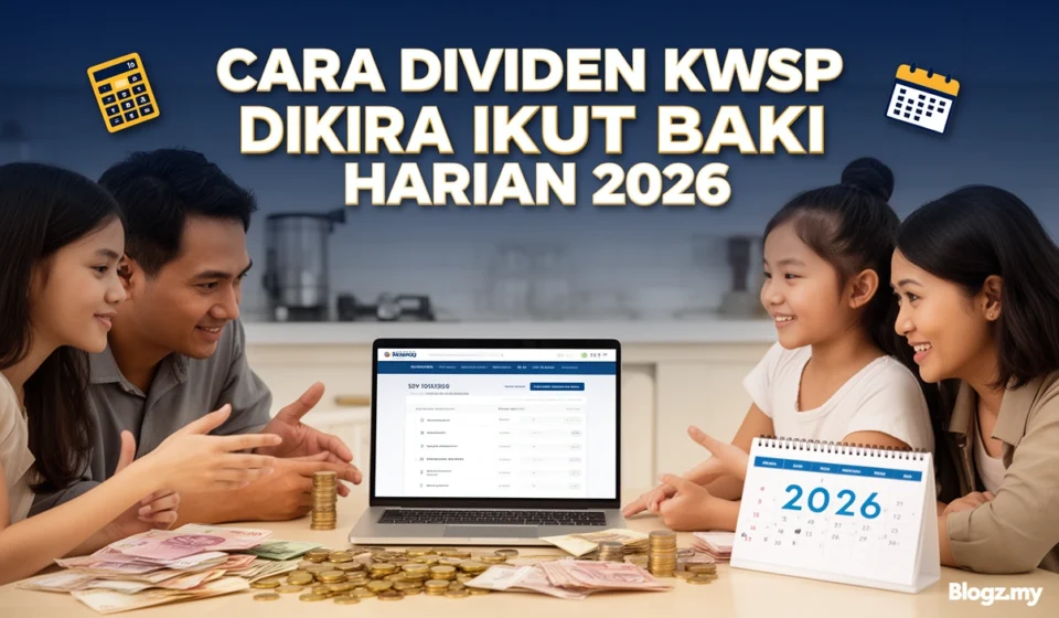 Cara Dividen KWSP Dikira Ikut Baki Harian 2026